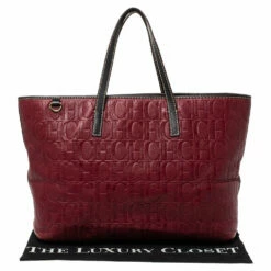 Carolina Herrera Burgundy Monogram Leather Shopper Tote Women 21 Carolina Herrera Burgundy Monogram Leather Shopper Tote Women -Carolina Herrera Shop luxury women carolina herrera used handbags p310706 008