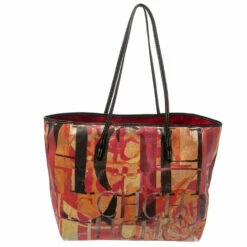 Carolina Herrera Multicolor Printed Coated Canvas And Leather Shopper Tote Women