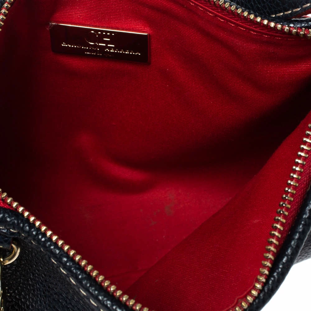 Carolina Herrera Navy Blue Leather Crossbody Bag Women