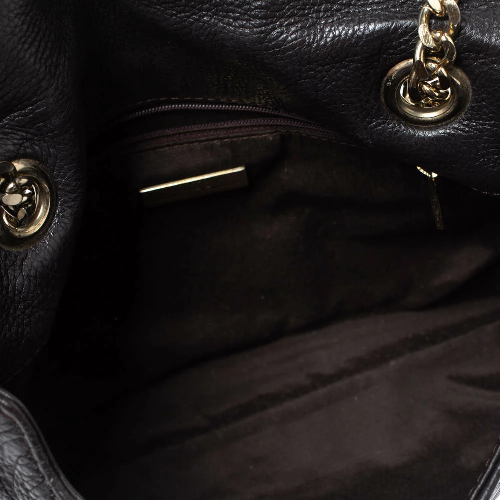 Carolina Herrera Dark Brown Leather Audrey Shoulder Bag Women