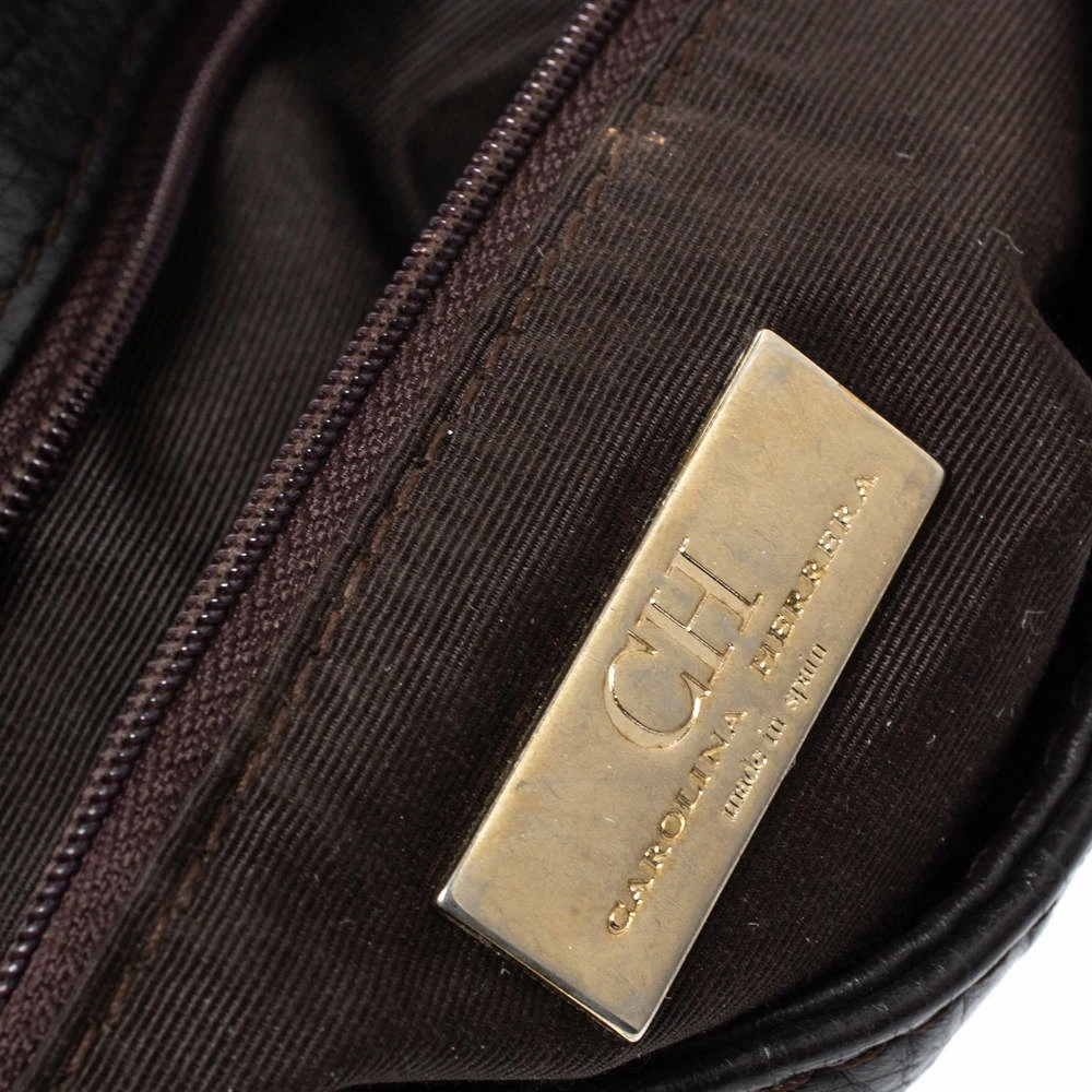 Carolina Herrera Dark Brown Leather Audrey Shoulder Bag Women