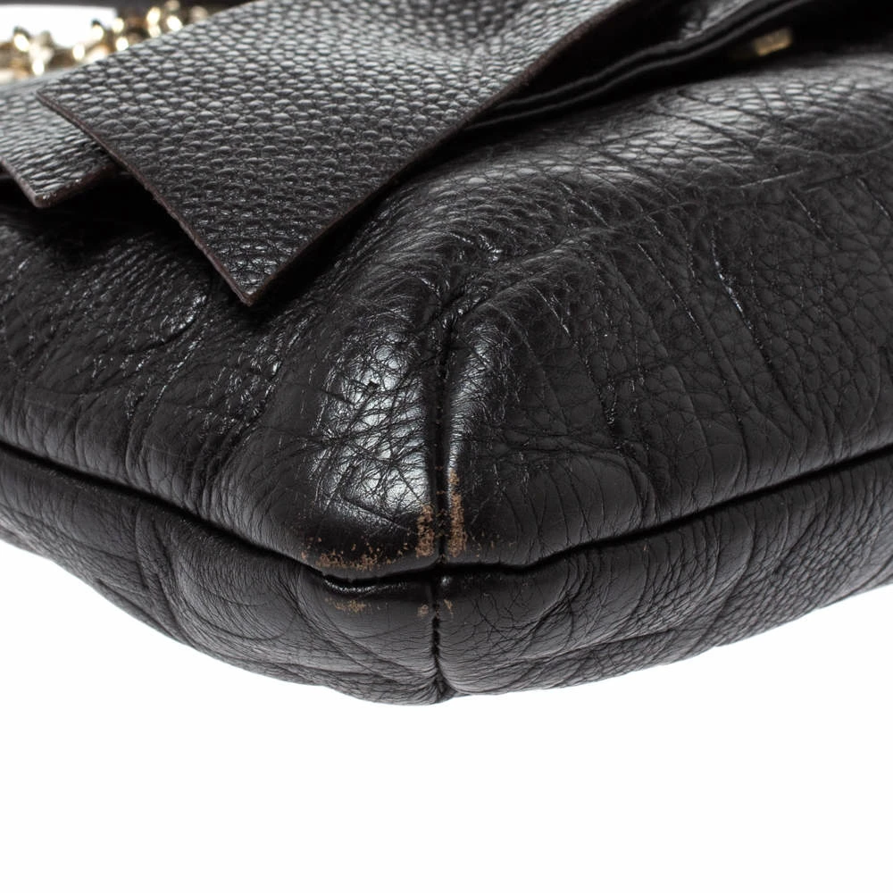 Carolina Herrera Dark Brown Leather Audrey Shoulder Bag Women