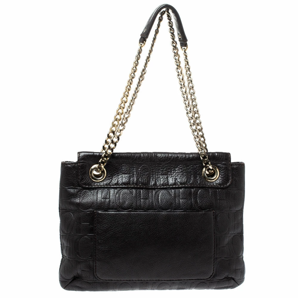 Carolina Herrera Dark Brown Leather Audrey Shoulder Bag Women