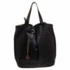 Carolina Herrera Dark Brown Monogram Leather Tote Women