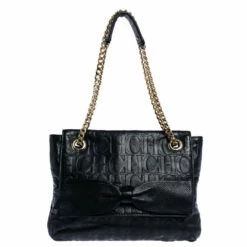 Carolina Herrera Black Leather Audrey Shoulder Bag Women