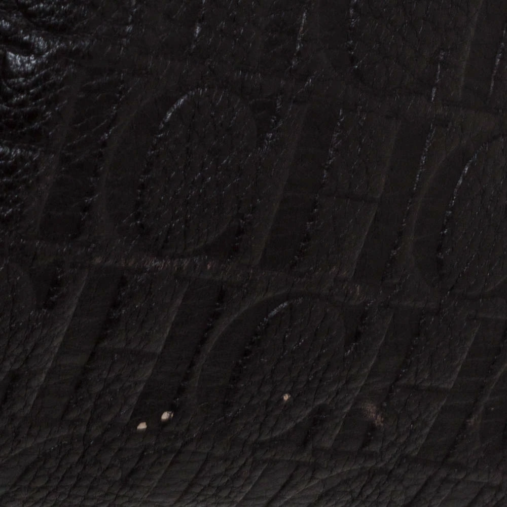 Carolina Herrera Dark Brown Monogram Leather Tassel Tote Women