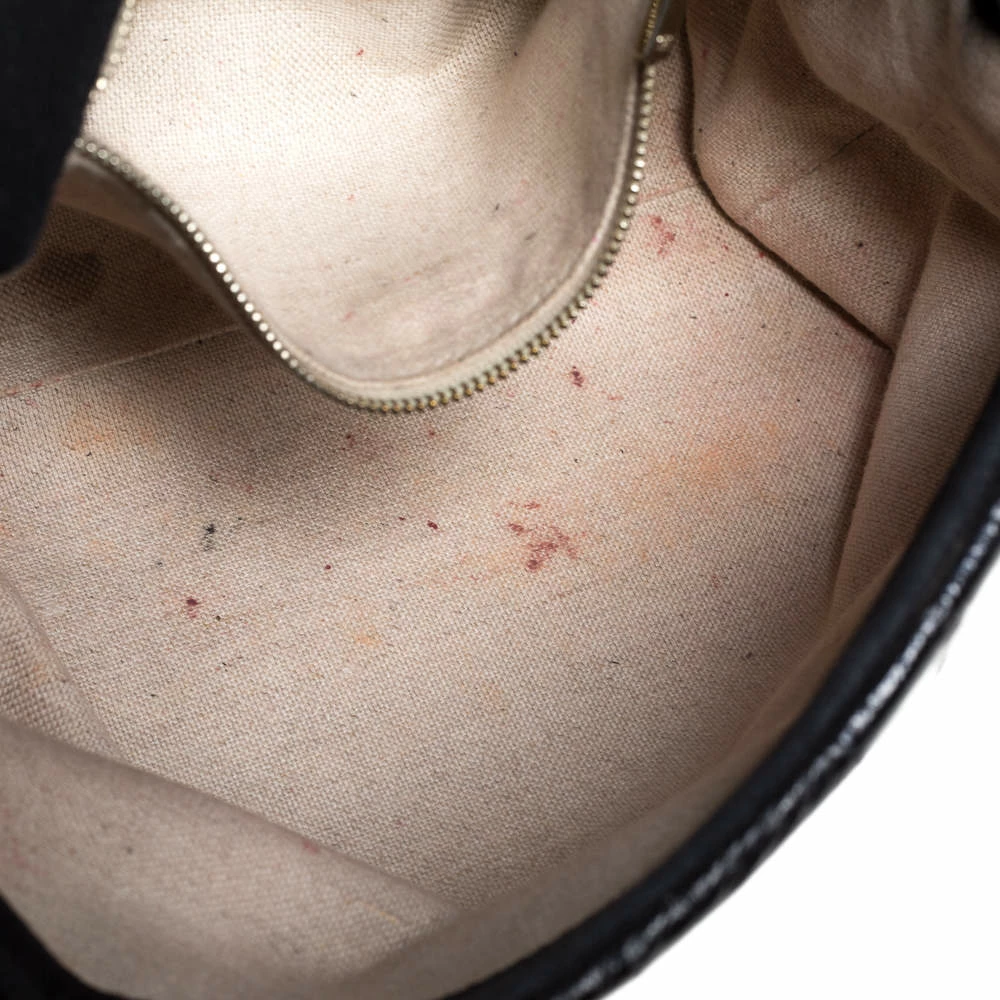 Carolina Herrera Black Leather Camelot Top Handle Bag Women