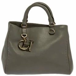 Carolina Herrera Grey Leather Charm Tote Women