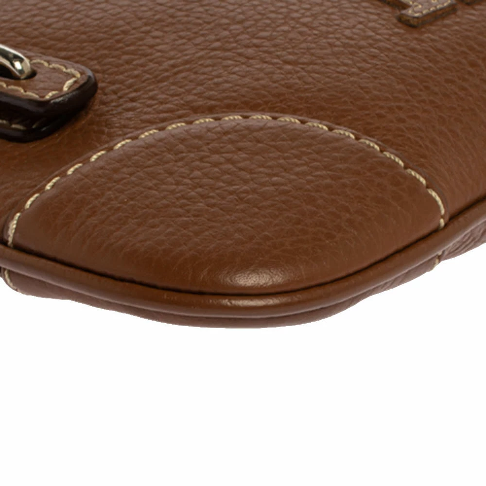 Carolina Herrera Brown Leather Logo CH Crossbody Bag Women