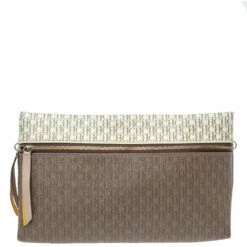 Carolina Herrera Signature Coated Canvas Inro Clutch Women - Brown