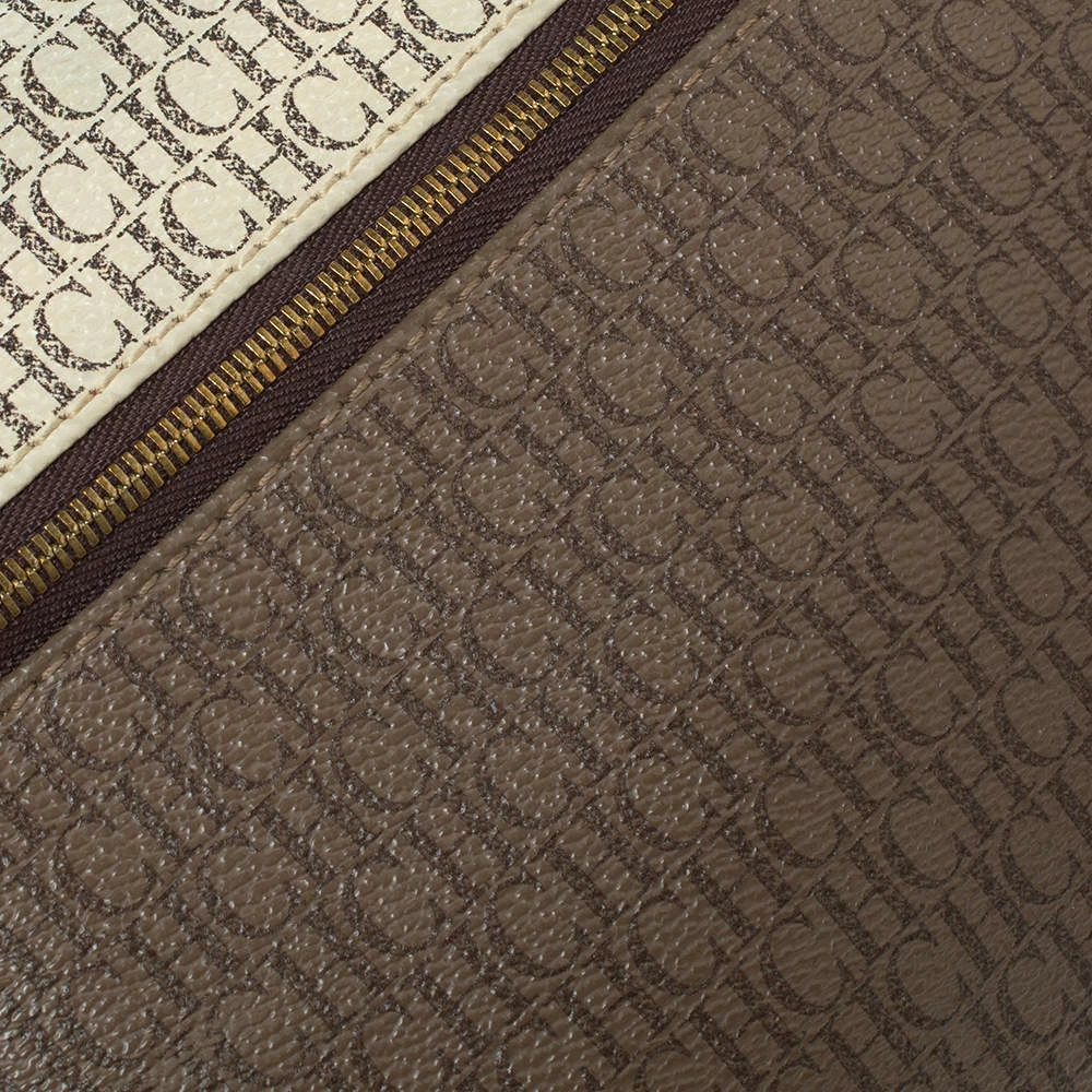 Carolina Herrera Signature Coated Canvas Inro Clutch Women - Brown