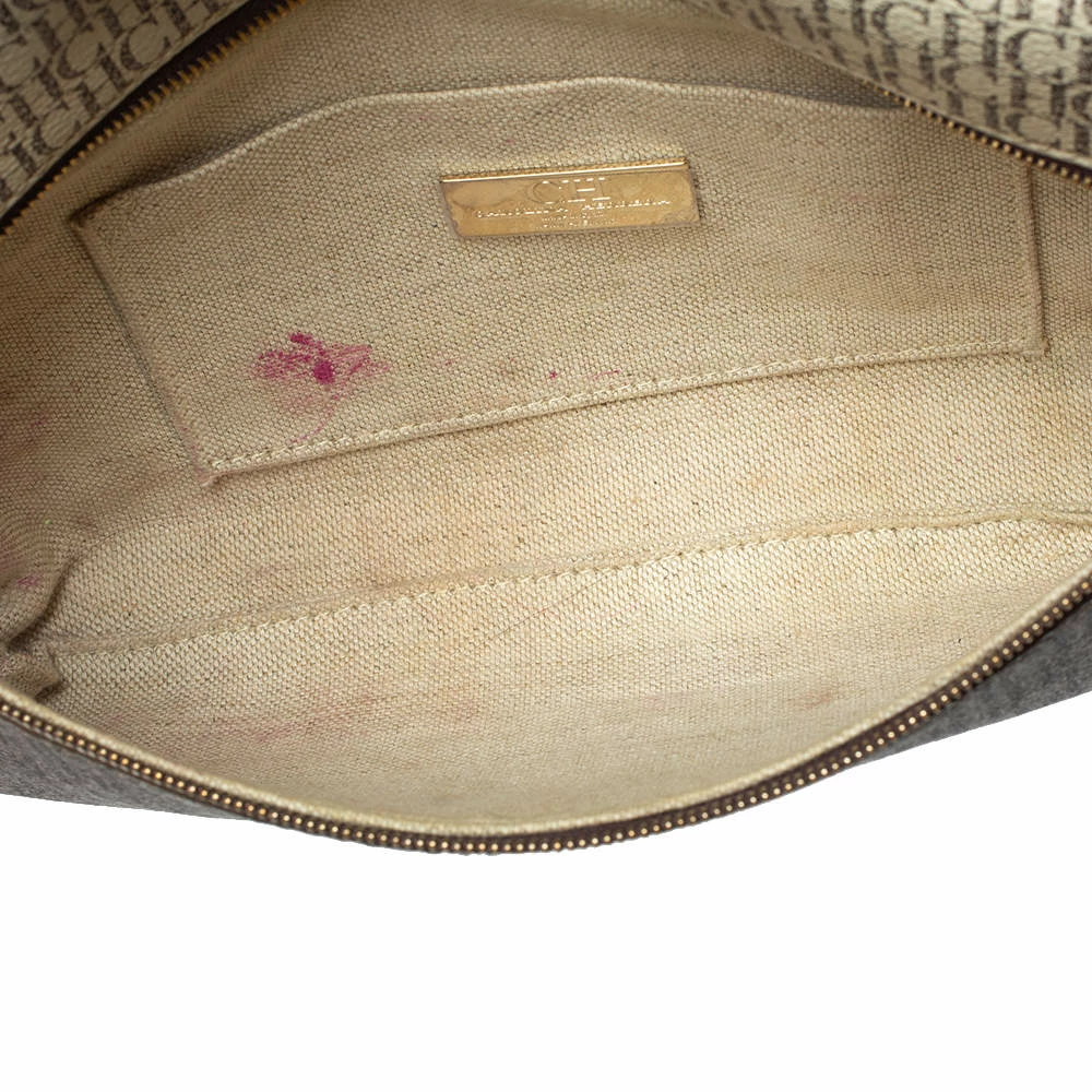 Carolina Herrera Signature Coated Canvas Inro Clutch Women - Brown