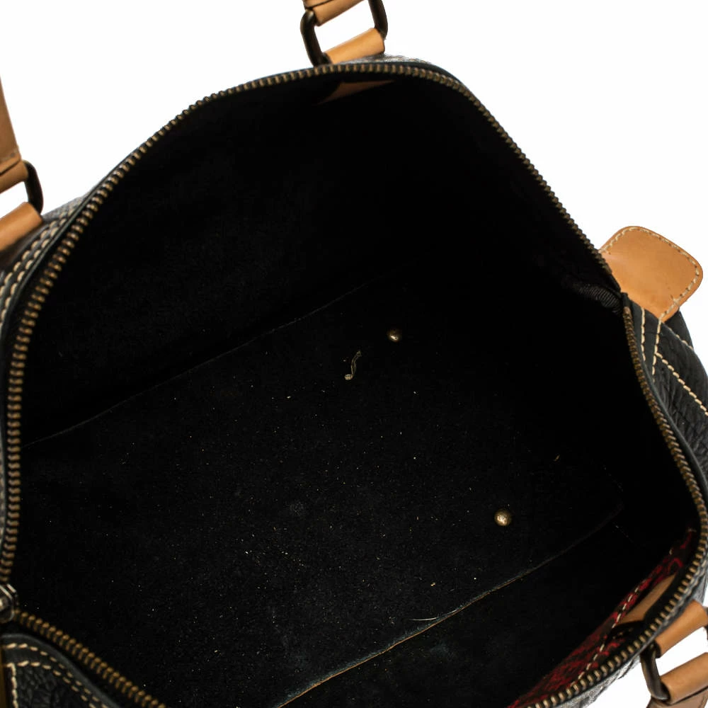 Carolina Herrera Black Monogram Leather Large Andy Boston Bag Women 14 Carolina Herrera Black Monogram Leather Large Andy Boston Bag Women - Image 14