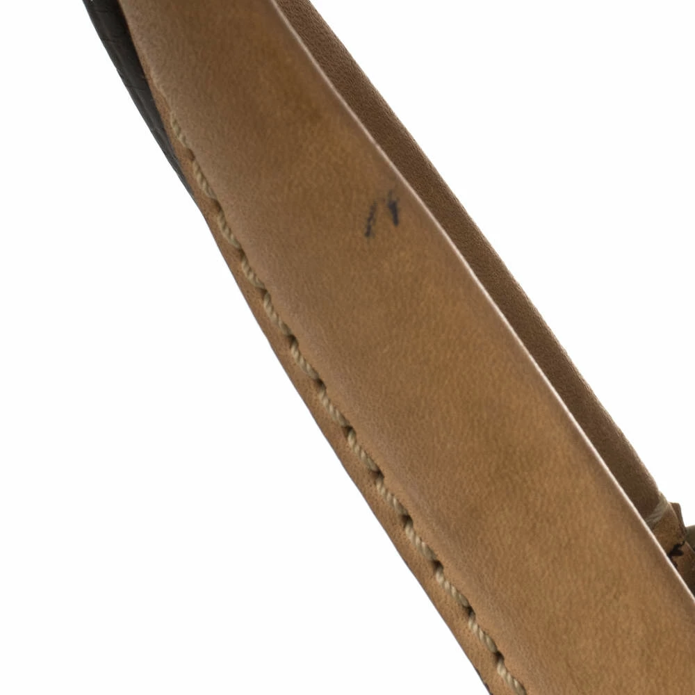 Carolina Herrera Blue Monogram Leather Large Andy Boston Bag Women