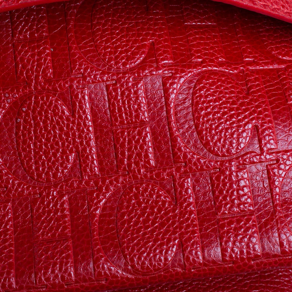 Carolina Herrera Red Leather Minueto Flap Bag Women