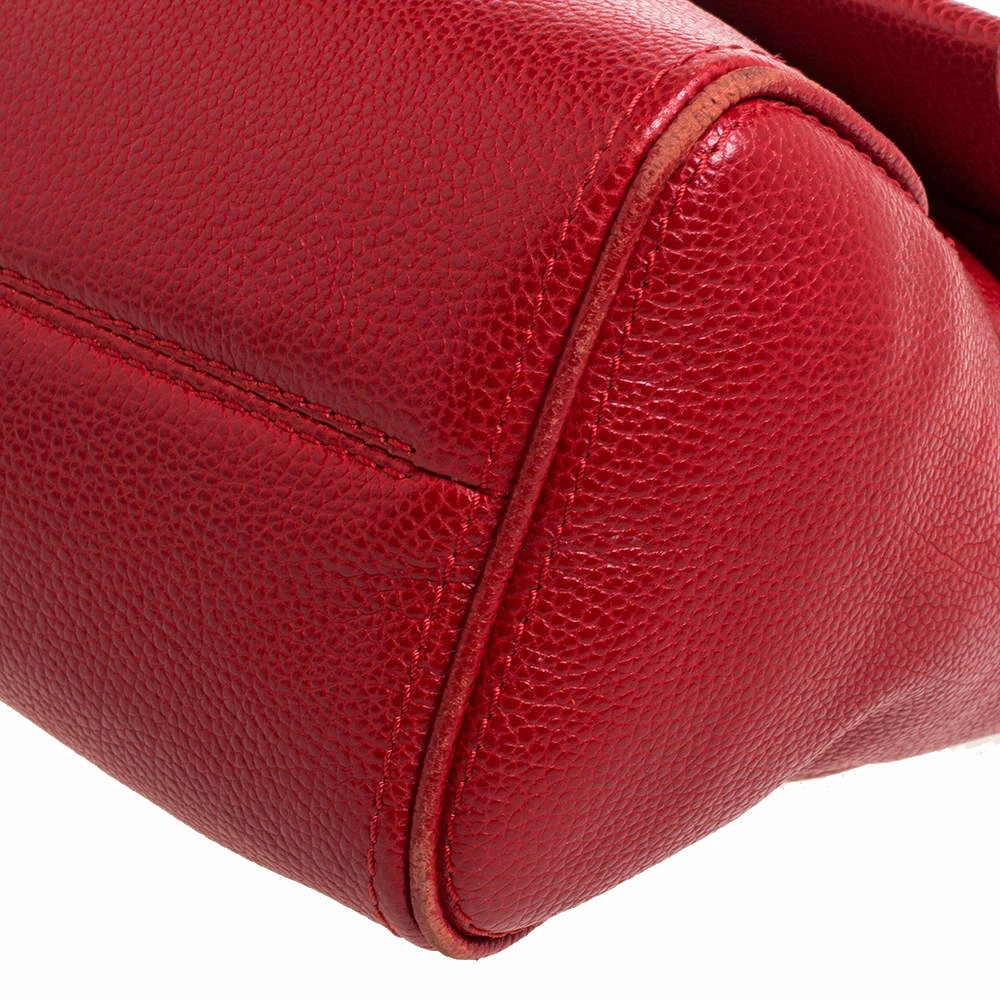 Carolina Herrera Red Leather Minueto Flap Bag Women