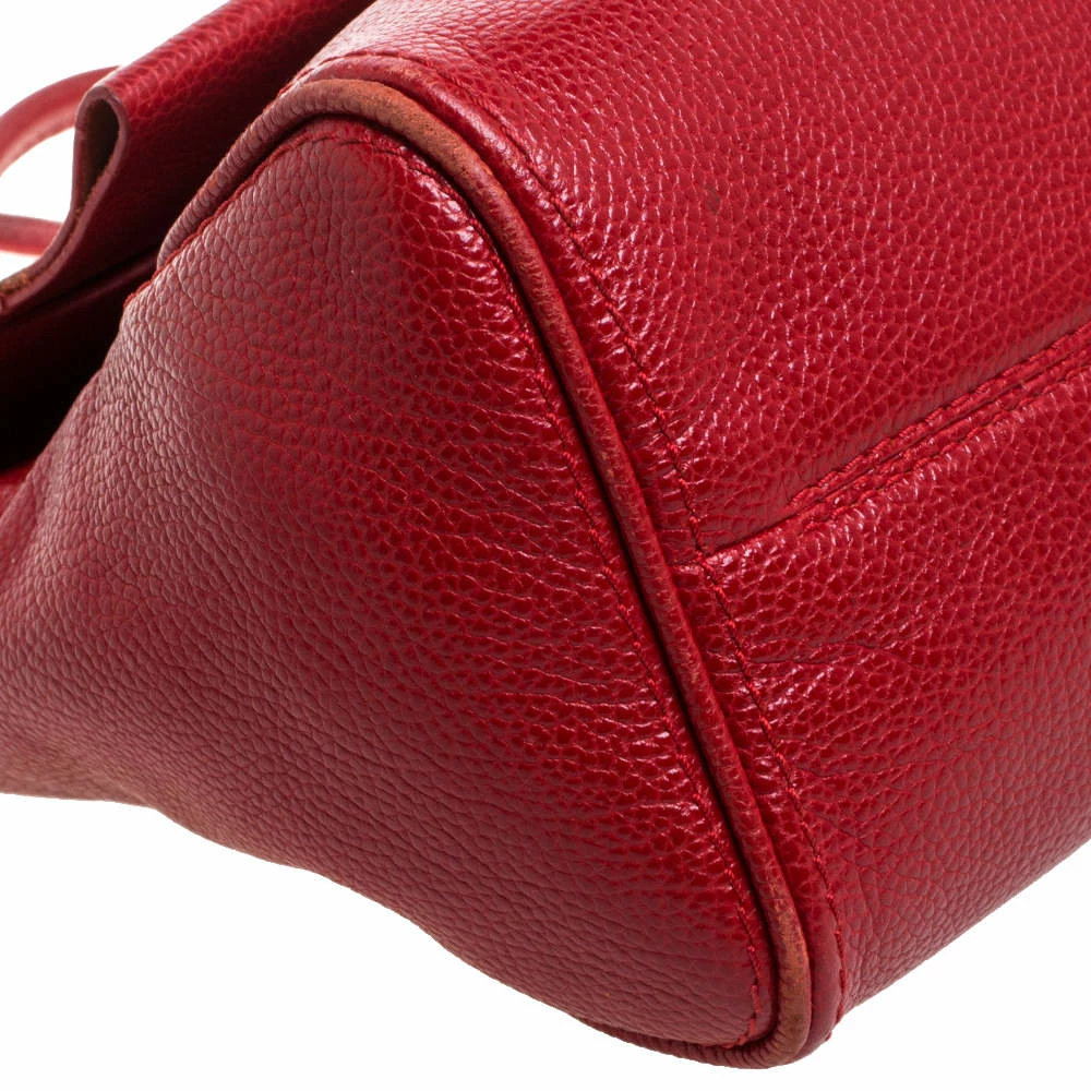 Carolina Herrera Red Leather Minueto Flap Bag Women