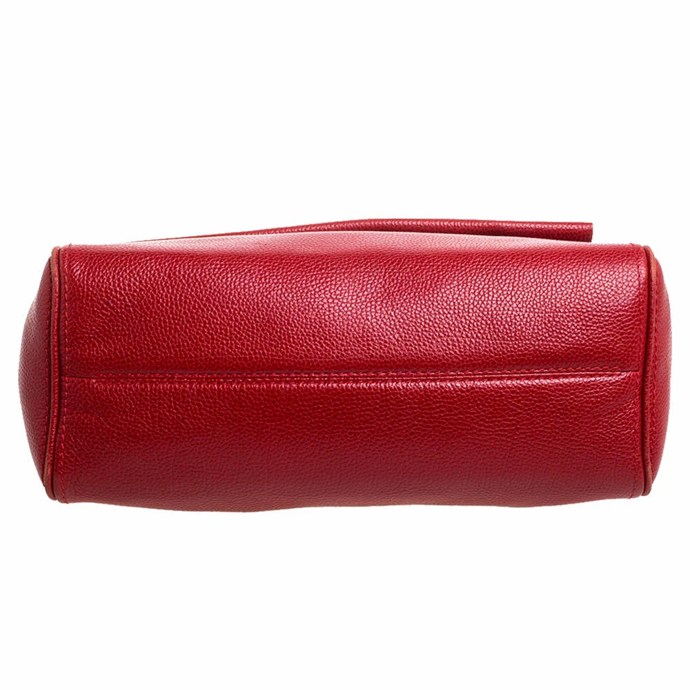 Carolina Herrera Red Leather Minueto Flap Bag Women
