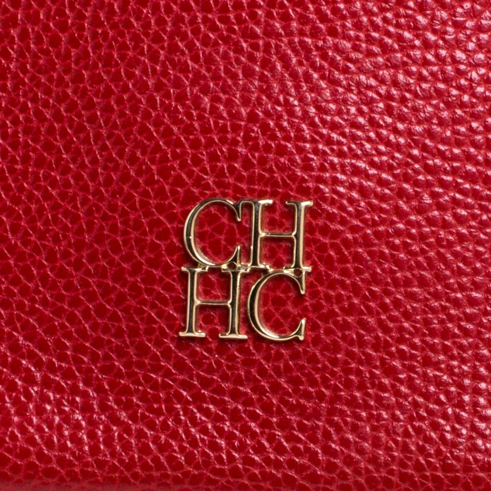 Carolina Herrera Red Leather Minueto Flap Bag Women