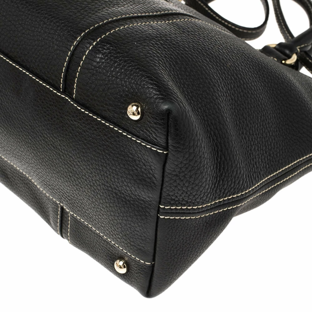 Carolina Herrera Black Leather CHCH Logo Tote Women