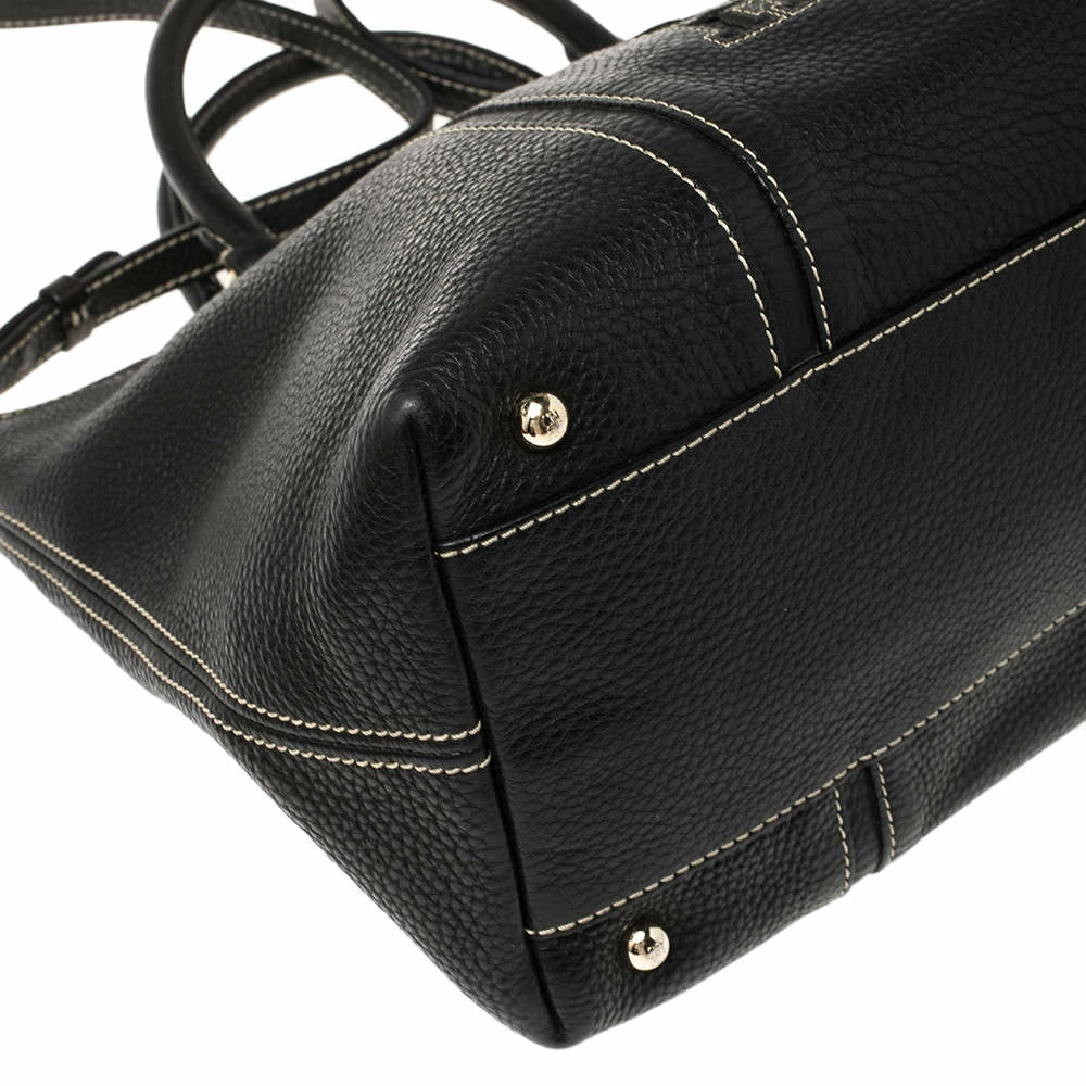 Carolina Herrera Black Leather CHCH Logo Tote Women