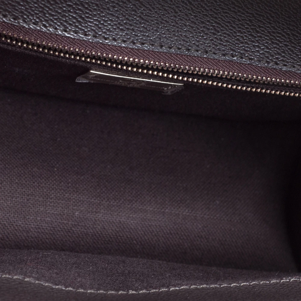 Carolina Herrera Dark Brown Signature Coated Canvas and Leather Carry on Bag Women