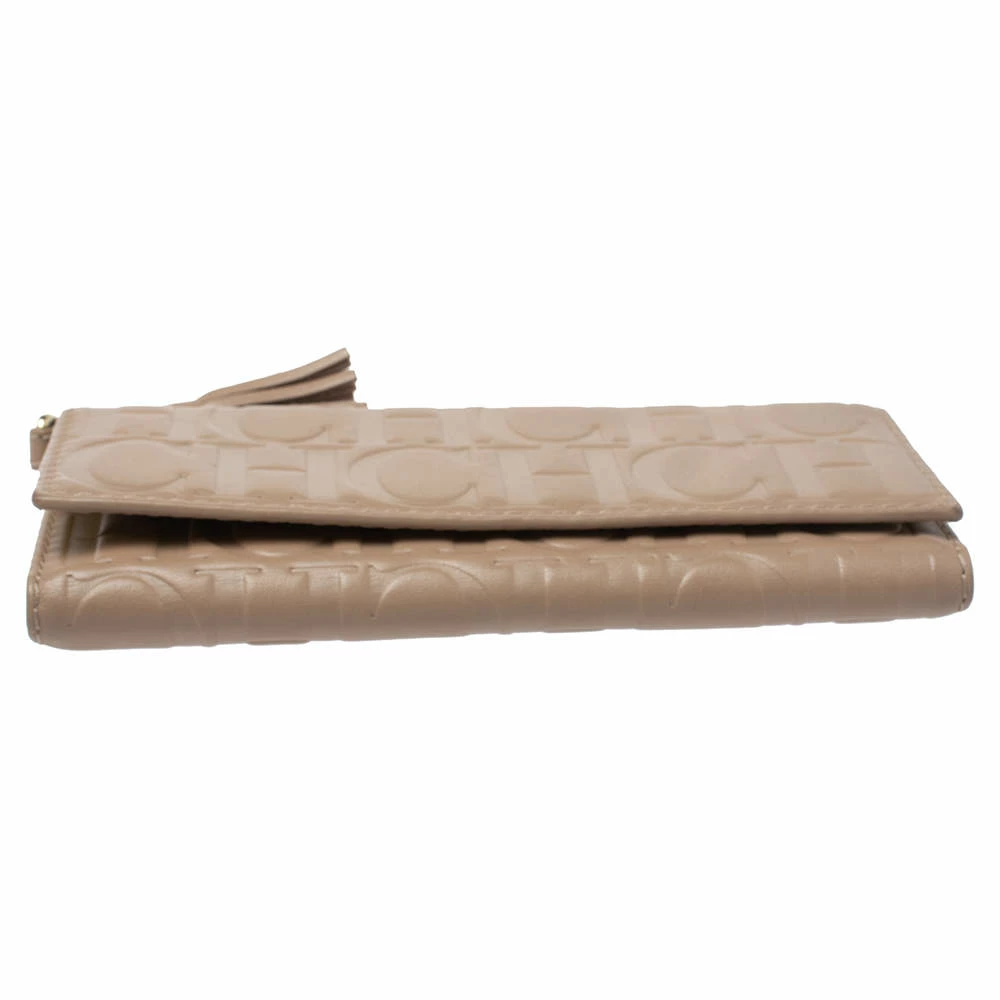 Carolina Herrera Beige Leather Tassel Continental Trifold Wallet Women 7 Carolina Herrera Beige Leather Tassel Continental Trifold Wallet Women - Image 7