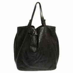 Carolina Herrera Brown Monogram Leather Tote Women