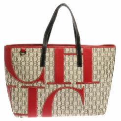 Carolina Herrera Multicolor Monogram Canvas And Leather Shopper Tote Women