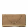 Carolina Herrera Beige Nubuck Chain Clutch Women