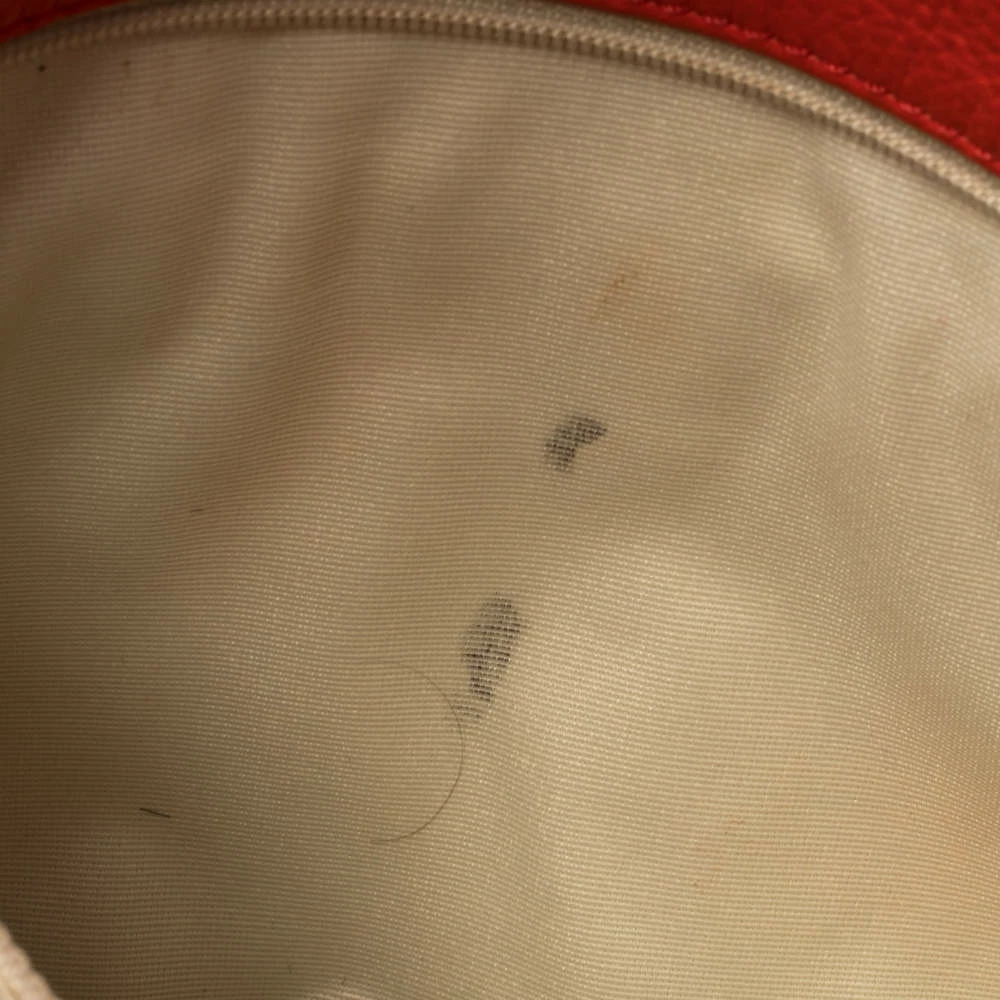 Carolina Herrera Orange Monogram Leather Audrey Shoulder Bag Women