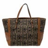 Carolina Herrera Black/Brown Signature Velvet And Leather Tote Women