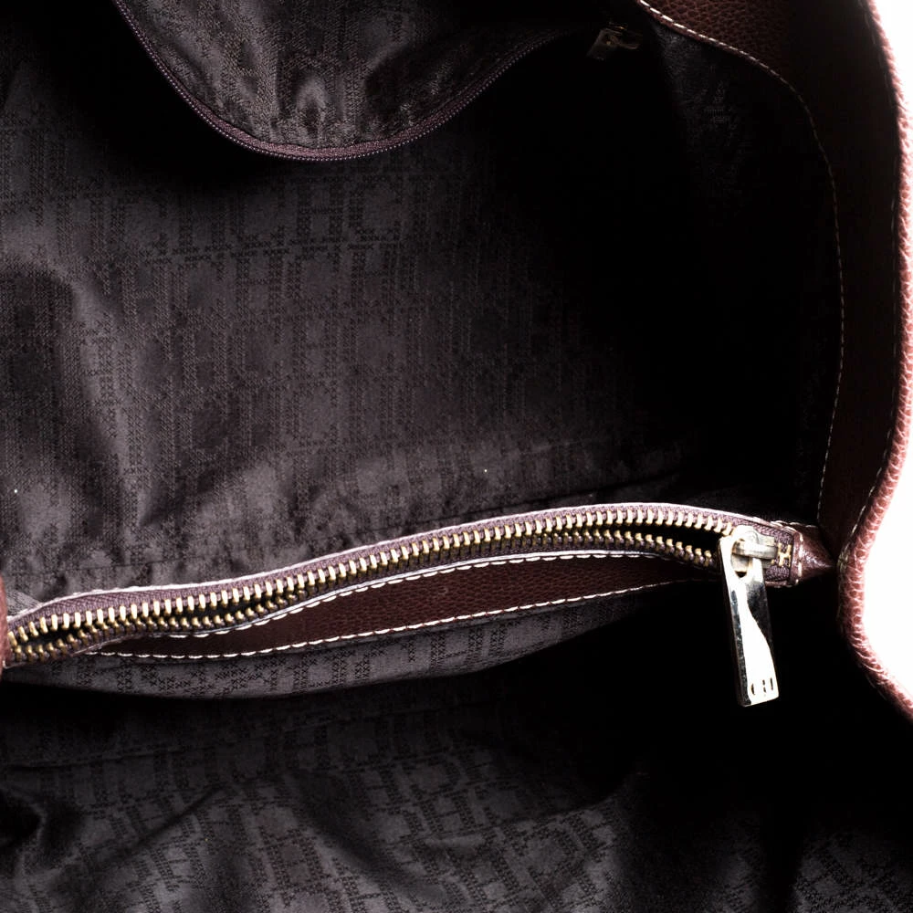 Carolina Herrera Brown Pebbled Leather Matteo Tote Women