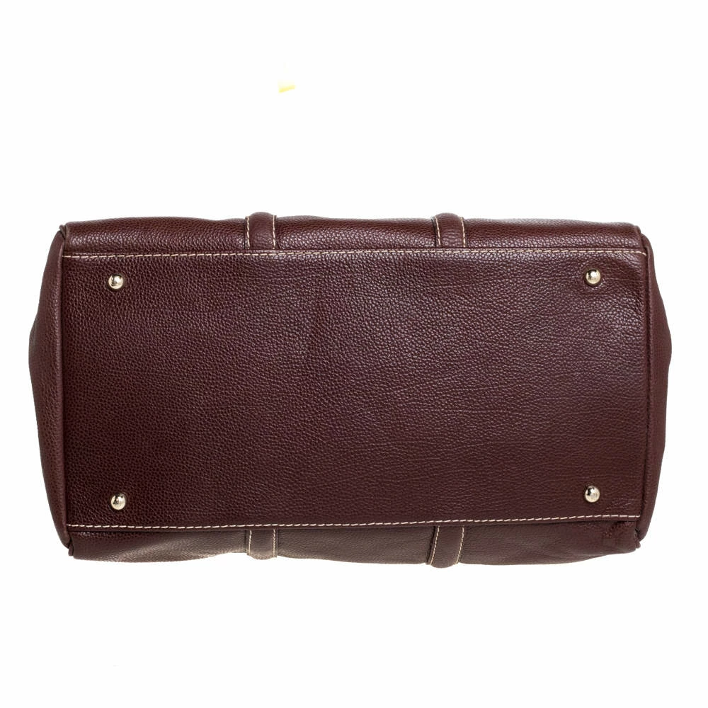 Carolina Herrera Brown Pebbled Leather Matteo Tote Women