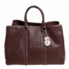 Carolina Herrera Brown Pebbled Leather Matteo Tote Women