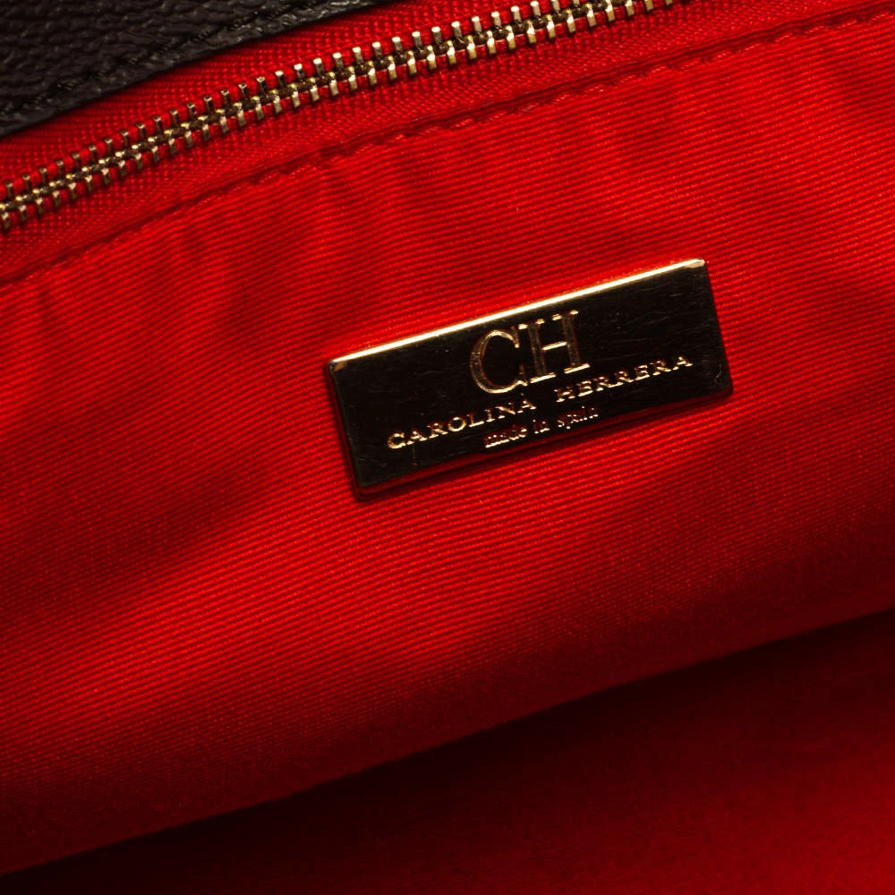 Carolina Herrera Brown Signature Coated Canvas Tote Women