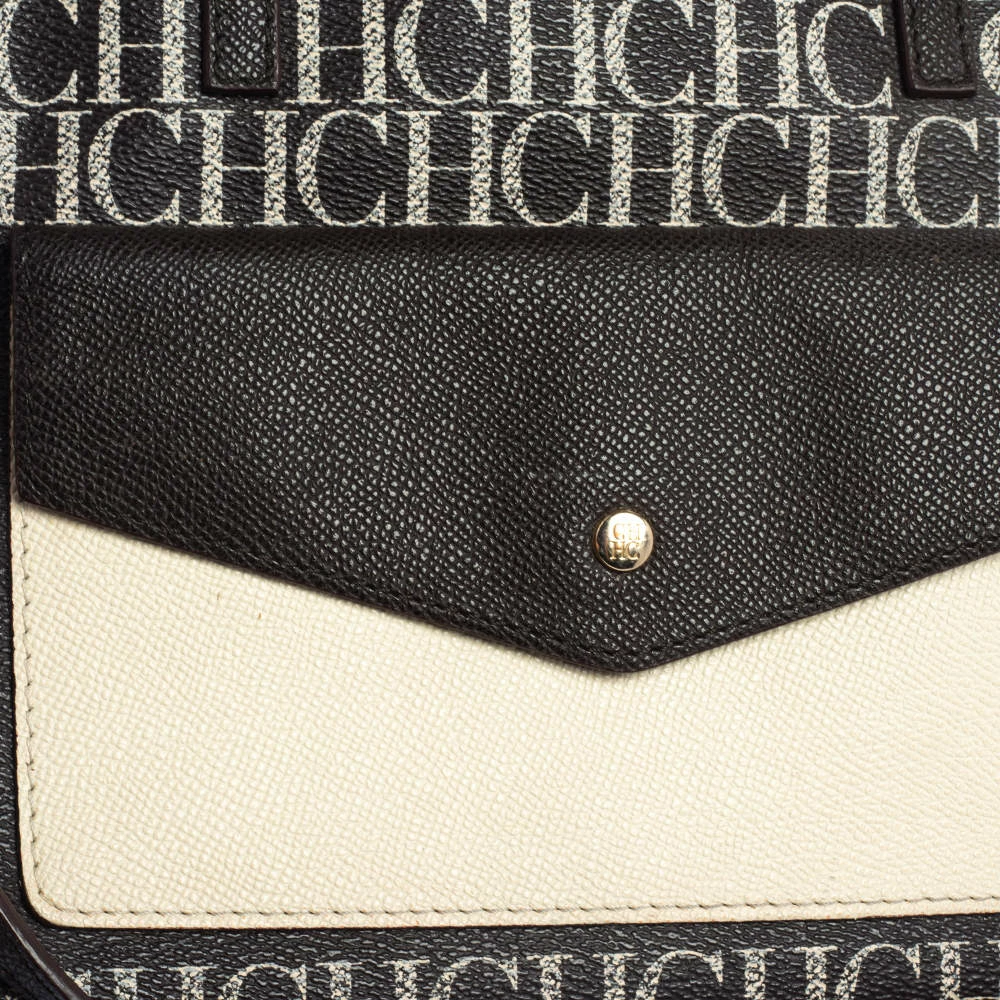 Carolina Herrera Brown Signature Coated Canvas Tote Women