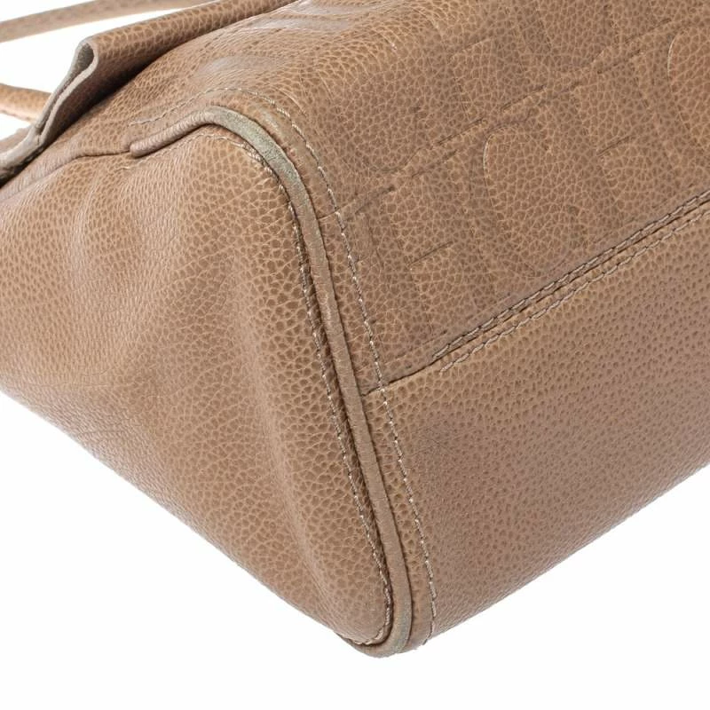 Carolina Herrera Beige Leather Minueto Top Handle Bag Women