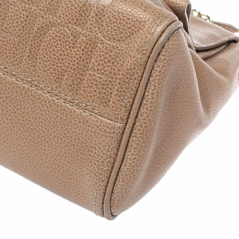 Carolina Herrera Beige Leather Minueto Top Handle Bag Women