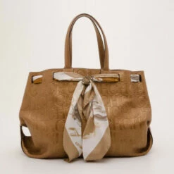 Carolina Herrera Monogram Embossed Scarf Tote Women - Brown