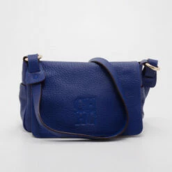 Carolina Herrera Blue Leather Messenger Bag Women
