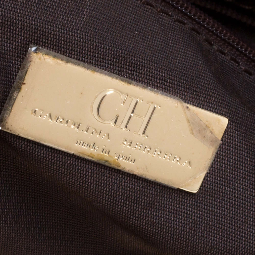 Carolina Herrera Brown Leather Chain Handle Tote Women