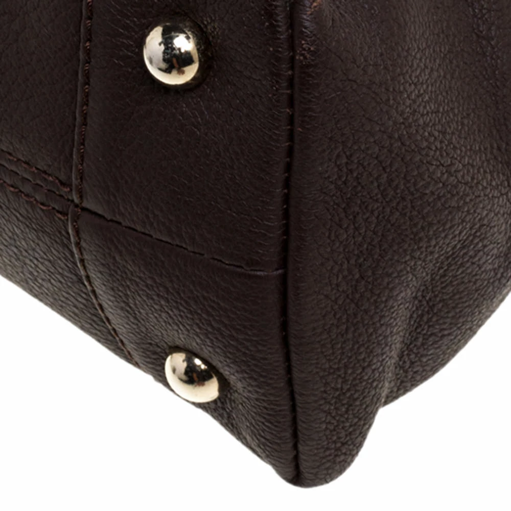 Carolina Herrera Brown Leather Chain Handle Tote Women