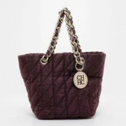 Carolina Herrera Quilted Tote Women - Purple