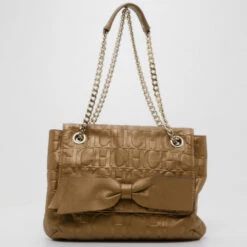 Carolina Herrera Audrey Bronze Bow Handbag Women - Gold,metallic