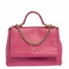 Carolina Herrera Pink Leather Mini Minuetto Top Handle Bag Women