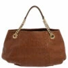 Carolina Herrera Brown Monogram Leather Poppy Hobo Women