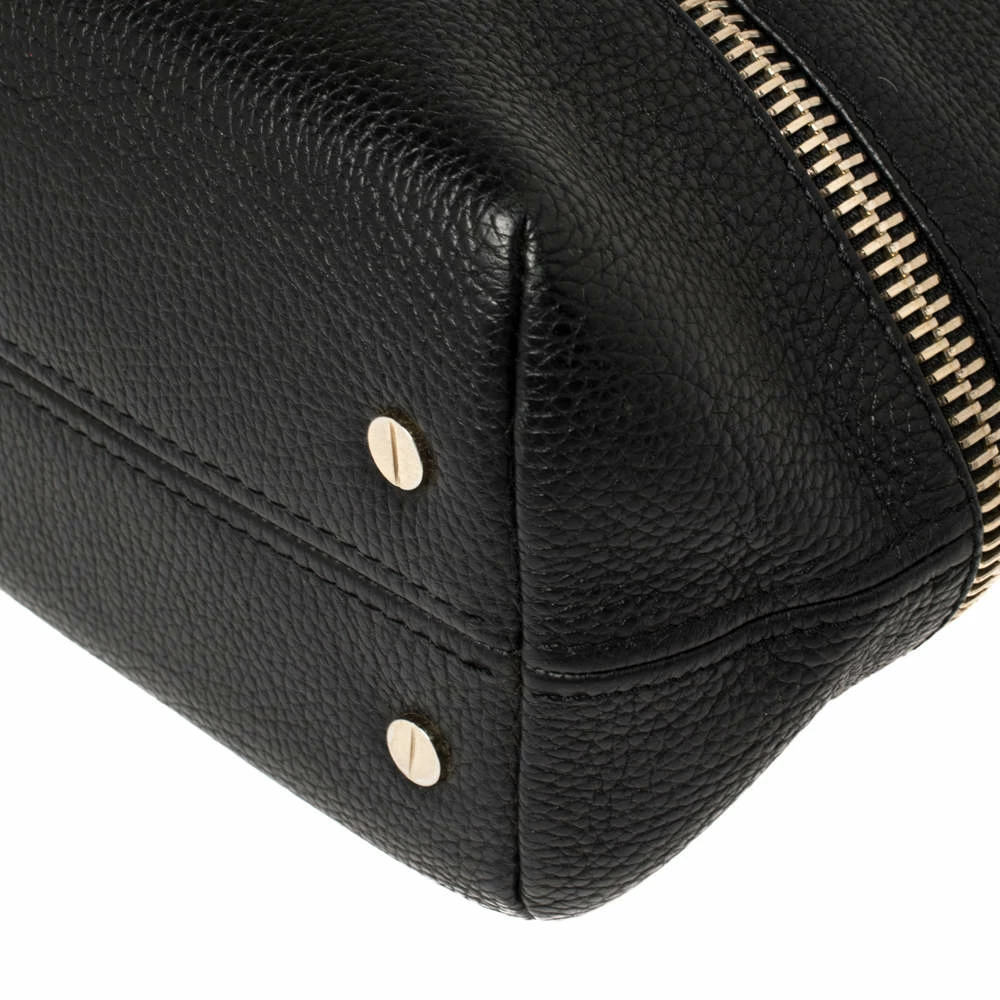 Carolina Herrera Black Leather Zipped Hobo Women