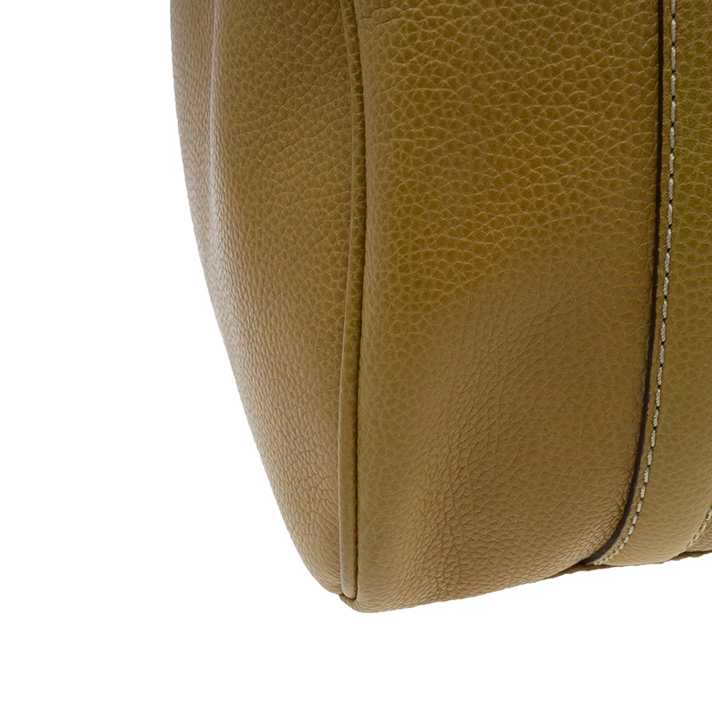 Carolina Herrera Camel Leahter Padlock Charm Boston Bag Women - Brown