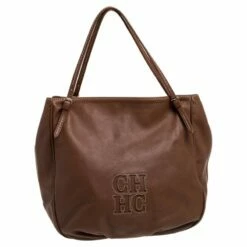 Carolina Herrera Brown Leather Hobo Women